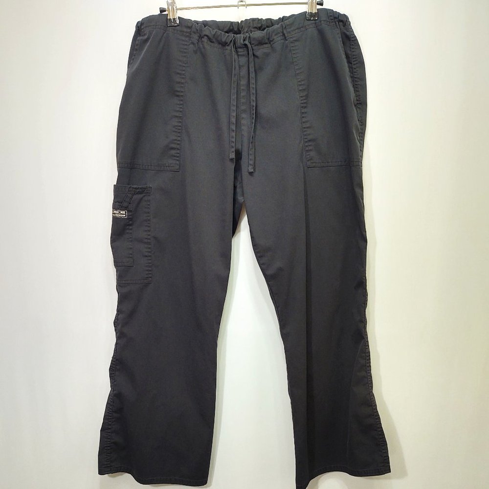 3/$30 Cherokee Workwear Black Scrub Pants Petite M